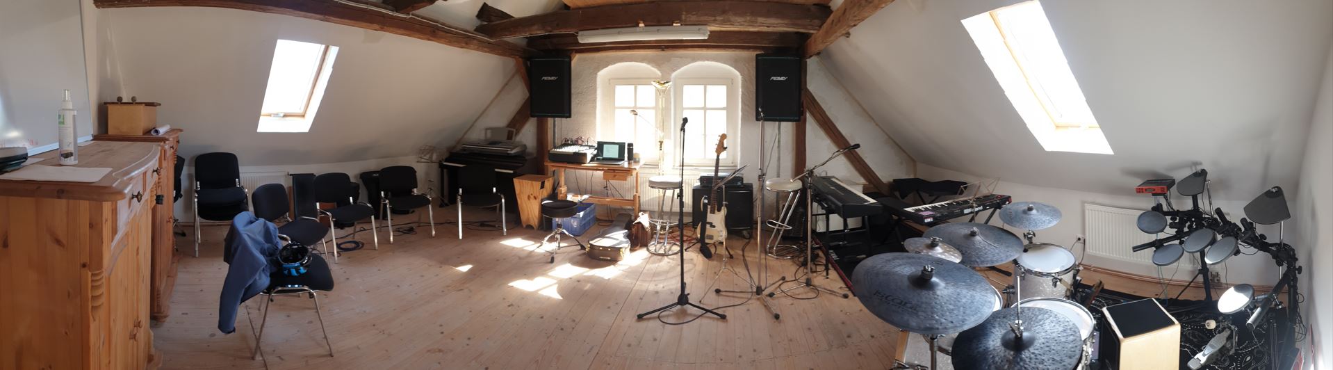 Der neue Bandraum im Gemeindehaus in Euba